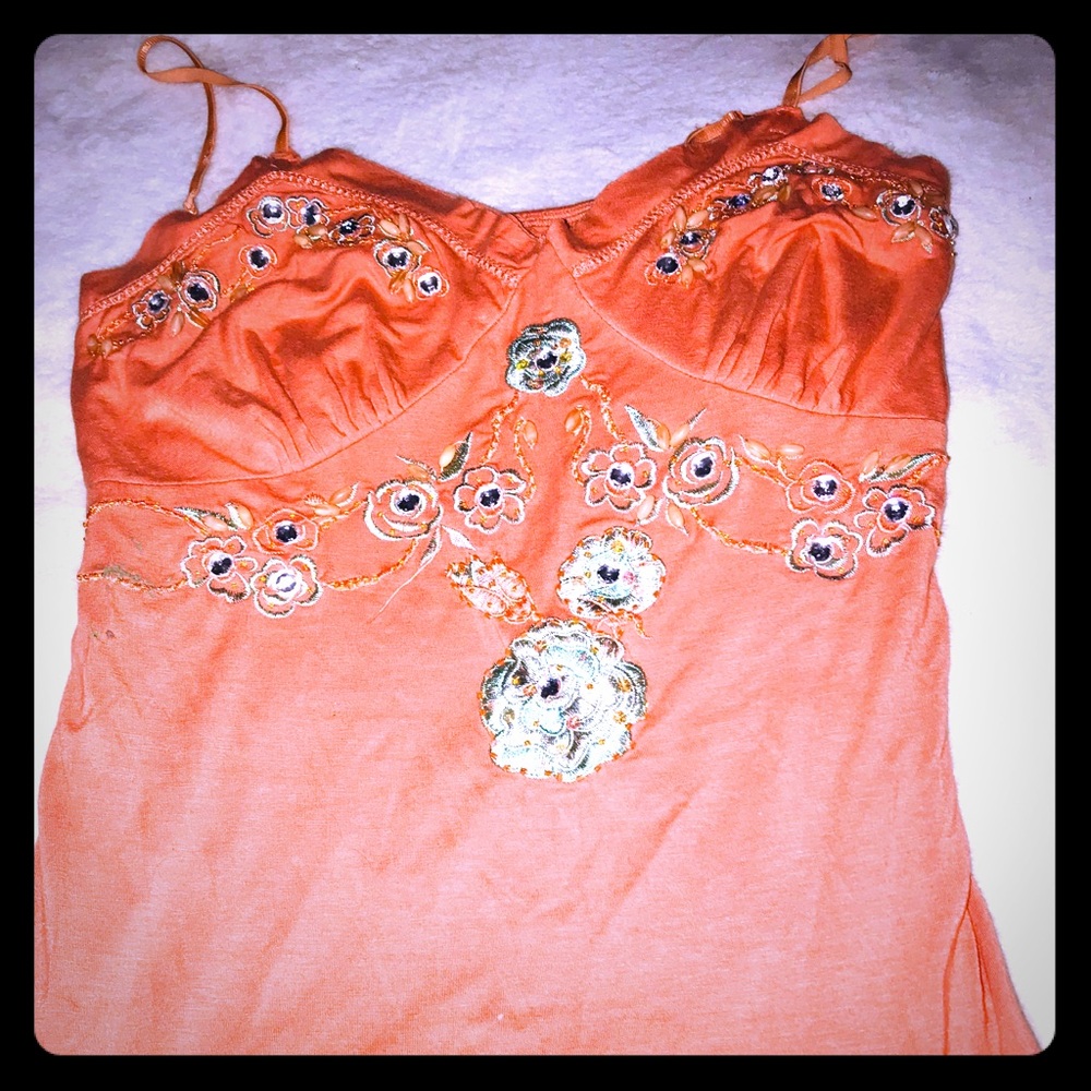 Adjustable spaghetti strap She’s tank w/jewels